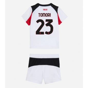 Billige Fotballdrakt AC Milan Fikayo Tomori #23 Replika Bortedraktsett Barn 2025-26 Kortermet (med bukser)
